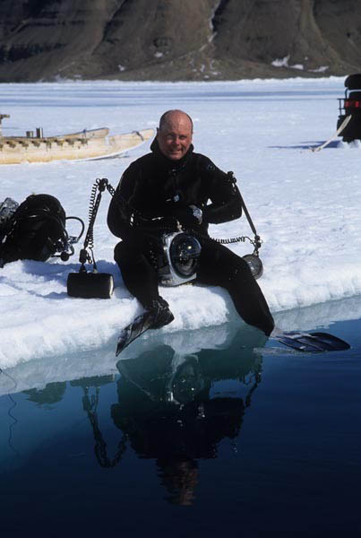 About to dive under arctic ice