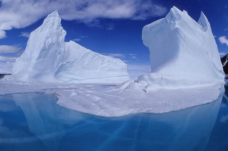 Grounded icebergs, Baffin Island