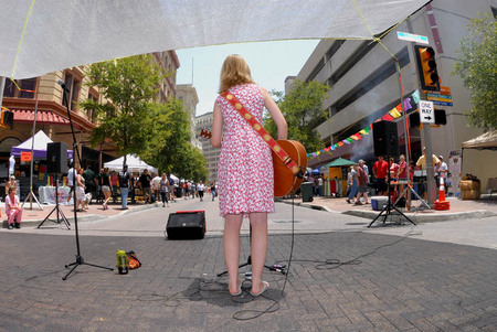 Street musician, San Antonio, Texas