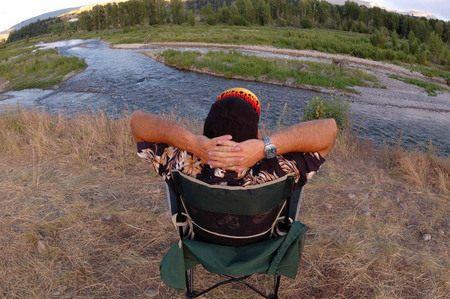 Waiting for moose, they didn't come. Grand Tetons