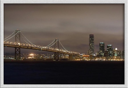 "Bay Bridge at midnight"