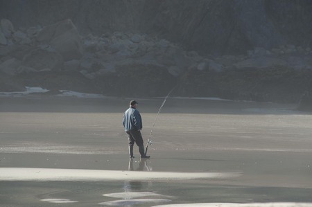 Surf fishing at Pfeiffer Beach