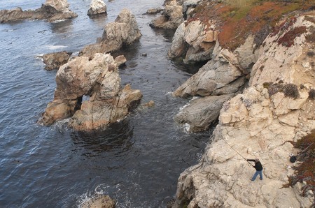 Fishing along the coast